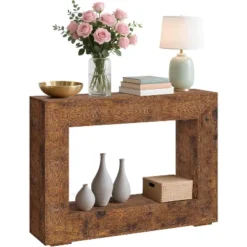 47" Farmhouse Console Table With Storage Shelf, Wood Sofa Table Behind Couch 11 47" Farmhouse Console Table With Storage Shelf, Wood Sofa Table Behind Couch -Garvee Sales GUEST 6687995c ca29 451c 9014 0d1fd1047172