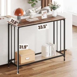 Whizmax Console Table, Sofa Tables Narrow Entryway Table With Glass Shelf And Metal Frame For Living Room, Foyer, Bedroom 12 Whizmax Console Table, Sofa Tables Narrow Entryway Table With Glass Shelf And Metal Frame For Living Room, Foyer, Bedroom -Garvee Sales GUEST 668d16cb fc4f 491d 8774 5c7738640dae