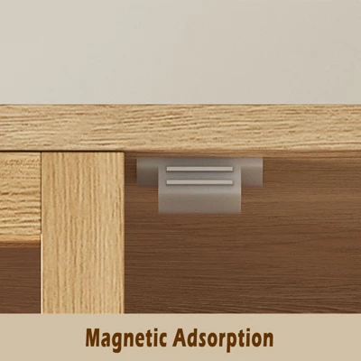 Bedroom Wooden Armoire Wardrobe Closet, Wardrobe Armoire Cabinet With 2 Doors And Drawers, Freestanding Armoire With Shelves & Hanging Rod 5 Bedroom Wooden Armoire Wardrobe Closet, Wardrobe Armoire Cabinet With 2 Doors And Drawers, Freestanding Armoire With Shelves & Hanging Rod - Image 5