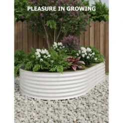 Galvanized Raised Garden Bed Outdoor, 2 Pcs 10x4x1.5 Ft Oval Metal Planter Box For Flowers, Vegetables, Herbs- Beige 12 Galvanized Raised Garden Bed Outdoor, 2 Pcs 10x4x1.5 Ft Oval Metal Planter Box For Flowers, Vegetables, Herbs- Beige -Garvee Sales GUEST 681d0662 95f8 4927 9268 85efc90098e6