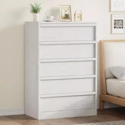 Garvee 5 Tall Wooden Drawer Dresser, Modern 5 Chest Of Drawers With Storage Freestanding, For Bedroom, Living Room, White 8 Garvee 5 Tall Wooden Drawer Dresser, Modern 5 Chest Of Drawers With Storage Freestanding, For Bedroom, Living Room, White -Garvee Sales GUEST 688d1741 46fe 4847 a711 01fcaa46d2cd