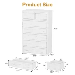 Garvee 7 Drawer Dresser For Bedroom, White 7 Chest Of Drawers Tall With Concave Handles, Wooden Dresser Organizer For Living Room Nursery Entryway 11 Garvee 7 Drawer Dresser For Bedroom, White 7 Chest Of Drawers Tall With Concave Handles, Wooden Dresser Organizer For Living Room Nursery Entryway -Garvee Sales GUEST 6893b43a d3c4 4dea 8aa5 242296cf3f19