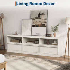 70 Inch TV Stand For 80" TVs, Mid Century Modern Entertainment Center With Storage Drawer & Open Shelves 26 70 Inch TV Stand For 80" TVs, Mid Century Modern Entertainment Center With Storage Drawer & Open Shelves -Garvee Sales GUEST 69a70fcf 0b97 427d 9fdf eae4d578db17