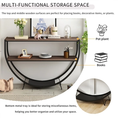 Console Table, Entryway Table With 2-Tier Open Storage Shelf, Industrial Design Display Shelf, Hallway Console Sofa Table For Living Room Hallway 1 Console Table, Entryway Table With 2-Tier Open Storage Shelf, Industrial Design Display Shelf, Hallway Console Sofa Table For Living Room Hallway