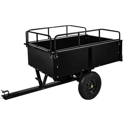 750Lb Heavy Duty Utility Trailer W/Removable Sides, 15 Cu.Ft ATV/Garden Dump Cart, Pneumatic Tires For Lawn Mowers, Tractors, Farm (Black/Yellow) 8 750Lb Heavy Duty Utility Trailer W/Removable Sides, 15 Cu.Ft ATV/Garden Dump Cart, Pneumatic Tires For Lawn Mowers, Tractors, Farm (Black/Yellow) - Image 8