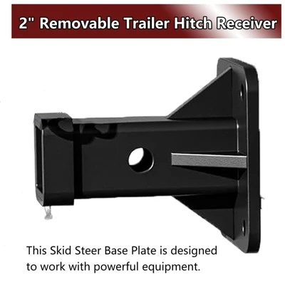 3/8" Skid Steer Attachment Plate With Removable Hitch Receiver, Heavy Duty Thick Skid Steer Mount Plate, Universal Quick Attach Plate 4 3/8" Skid Steer Attachment Plate With Removable Hitch Receiver, Heavy Duty Thick Skid Steer Mount Plate, Universal Quick Attach Plate - Image 4