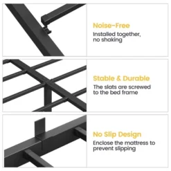 Whizmax 14 Inch Bed Frame With Storage,Metal Platform Bed Frame No Box Spring Needed Steel Slat Support, Black -Garvee Sales GUEST 6a56c152 751b 4bcb 94bc 8b6fabfec058