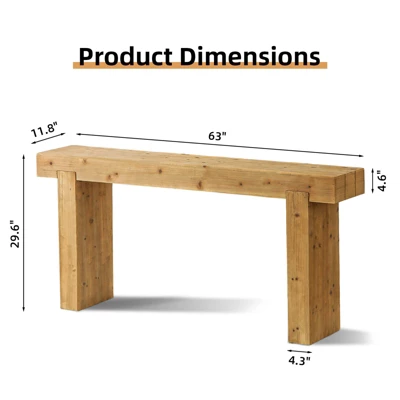 63" Entryway Console Table, Wooden Narrow Behind Couch Table, Rectangular Narrow Long Sofa Table, Sofa Foyer Table For Entryway Hallway Living Room 2 63" Entryway Console Table, Wooden Narrow Behind Couch Table, Rectangular Narrow Long Sofa Table, Sofa Foyer Table For Entryway Hallway Living Room - Image 2