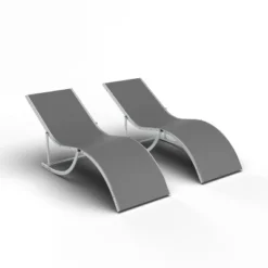 Patio Lounge Chairs Set Of 2 - S-Shaped Ergonomic Design, Textilene Fabric, Aluminum Chaise Lounge For Pool, Beach, Garden 17 Patio Lounge Chairs Set Of 2 - S-Shaped Ergonomic Design, Textilene Fabric, Aluminum Chaise Lounge For Pool, Beach, Garden -Garvee Sales GUEST 6bb6b324 eea7 4459 911e bccb0ac6dc7a