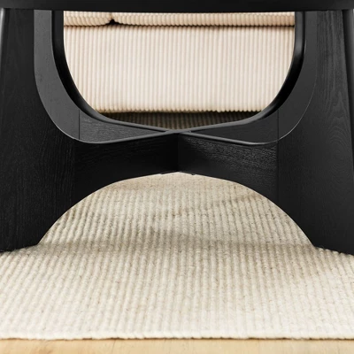 36'' Round Coffee Table, Wooden Coffee Table With Cross Legs, Center Sofa Table, Cocktail Table For Small Spaces, Accent Table For Living Room Office 5 36'' Round Coffee Table, Wooden Coffee Table With Cross Legs, Center Sofa Table, Cocktail Table For Small Spaces, Accent Table For Living Room Office - Image 5