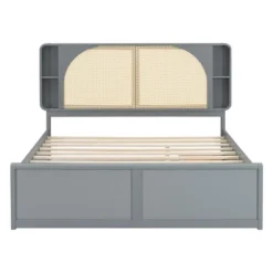 Queen Size Bed Frame With Trundle, Wood Platform Bed With Rattan Headboard & 2 Drawers, Wooden Slats Support, No Box Spring Required 15 Queen Size Bed Frame With Trundle, Wood Platform Bed With Rattan Headboard & 2 Drawers, Wooden Slats Support, No Box Spring Required -Garvee Sales GUEST 6d310ecb 2928 4068 92d0 9b1873fda162