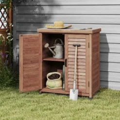 Garden Potting Bench With Storage