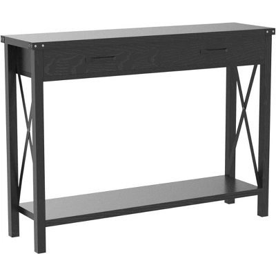 Farmhouse Console Table With 2 Drawers And Storage Shelf, Wood Sofa Table For Entryway, Living Room, Hallway, And Foyer 4 Farmhouse Console Table With 2 Drawers And Storage Shelf, Wood Sofa Table For Entryway, Living Room, Hallway, And Foyer - Image 4