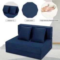 Folding Sofa Bed, Convertible Sleeper Chair, With 2 Pillow, Memory Foam Washable Cover For Living Room/Bedroom/Guest 10 Folding Sofa Bed, Convertible Sleeper Chair, With 2 Pillow, Memory Foam Washable Cover For Living Room/Bedroom/Guest -Garvee Sales GUEST 6dadf873 954b 45ff 95cf 8c7b7486762e