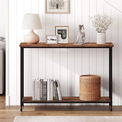 Whizmax Console Table, Sofa Tables Narrow Entryway Table With Shelves And Metal Frame For Living Room, Foyer, Bedroom 1 Whizmax Console Table, Sofa Tables Narrow Entryway Table With Shelves And Metal Frame For Living Room, Foyer, Bedroom