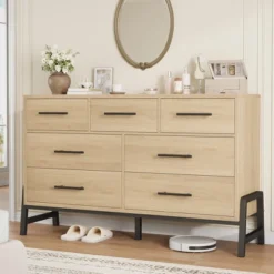 7 Dresser For Bedroom, 52" Wide Dresser, Wide Drawer With Storage Freestanding, Wooden Storage Chest For Living Room, Bedroom 19 7 Dresser For Bedroom, 52" Wide Dresser, Wide Drawer With Storage Freestanding, Wooden Storage Chest For Living Room, Bedroom -Garvee Sales GUEST 6e1fccba ecc7 4be5 b9c3 4ea673f922e1
