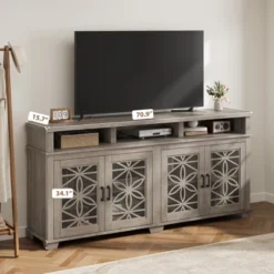 Farmhouse TV Stand For 80 Inch, Mid Century Modern Entertainment Center With LED Lights And Storage, Wooden Media Cabinet Furniture 14 Farmhouse TV Stand For 80 Inch, Mid Century Modern Entertainment Center With LED Lights And Storage, Wooden Media Cabinet Furniture -Garvee Sales GUEST 6ea8df3b 41ac 4e39 b508 2ba1ea2b9061