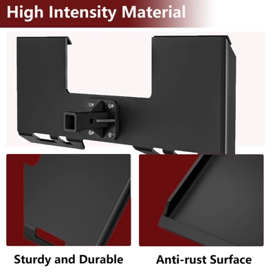 3/8" Skid Steer Attachment Plate With Removable Hitch Receiver, Heavy Duty Thick Skid Steer Mount Plate, Universal Quick Attach Plate 5 3/8" Skid Steer Attachment Plate With Removable Hitch Receiver, Heavy Duty Thick Skid Steer Mount Plate, Universal Quick Attach Plate - Image 5