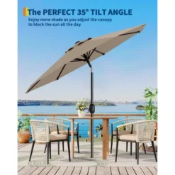 Garvee 9FT Patio Umbrella Outdoor With Push Button Tilt And Crank, 8 Sturdy Ribs UV Protection Waterproof For Garden, Pool, Brown 11 Garvee 9FT Patio Umbrella Outdoor With Push Button Tilt And Crank, 8 Sturdy Ribs UV Protection Waterproof For Garden, Pool, Brown -Garvee Sales GUEST 6fdf27ff 6f11 4eb5 88b7 2294422f34fd