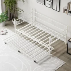 Twin Daybed With Trundle Bed, Heavy Duty Metal Twin Bed Frame With Pull Out Trundle 11 Twin Daybed With Trundle Bed, Heavy Duty Metal Twin Bed Frame With Pull Out Trundle -Garvee Sales GUEST 7012f7fc da6e 4d89 8db8 892c395f1d73