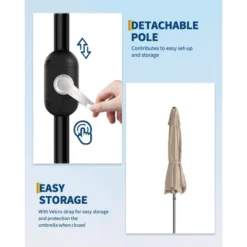 Garvee 9FT Patio Umbrella Outdoor With Push Button Tilt And Crank, 8 Sturdy Ribs UV Protection Waterproof For Garden, Pool, Brown 9 Garvee 9FT Patio Umbrella Outdoor With Push Button Tilt And Crank, 8 Sturdy Ribs UV Protection Waterproof For Garden, Pool, Brown -Garvee Sales GUEST 7030ff89 e95f 45c3 82e0 af21b46a93f0