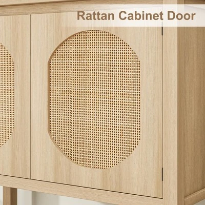 Farmhouse Console Table, Sofa Table With 2-Door, Entryway Table With Storage Shelf, Hallway Table 4 Farmhouse Console Table, Sofa Table With 2-Door, Entryway Table With Storage Shelf, Hallway Table - Image 4