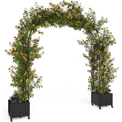 Garden Arch Trellis For Climbing Plants, Metal Wedding Arch Flowers Frame Backdrop Stand, For Wedding Garden Party Plant,Raised Planter Box 8 Garden Arch Trellis For Climbing Plants, Metal Wedding Arch Flowers Frame Backdrop Stand, For Wedding Garden Party Plant,Raised Planter Box - Image 8