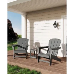 Modern Oversized Adirondack Chairs Set Of 2 With Side Table - HDPE Poly Lumber, 380lb Capacity & Weather-Resistant For Patio, Fire Pit -Garvee Sales GUEST 709b3f75 6467 48db b373 8d256d10e285