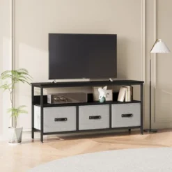 Garvee 55" TV Stand Entertainment Center With 3 Fabric Drawers, Rustic Dresser For Living Room, Bedroom 14 Garvee 55" TV Stand Entertainment Center With 3 Fabric Drawers, Rustic Dresser For Living Room, Bedroom -Garvee Sales GUEST 70bcee39 1684 45d4 9fa9 cc553d11a742