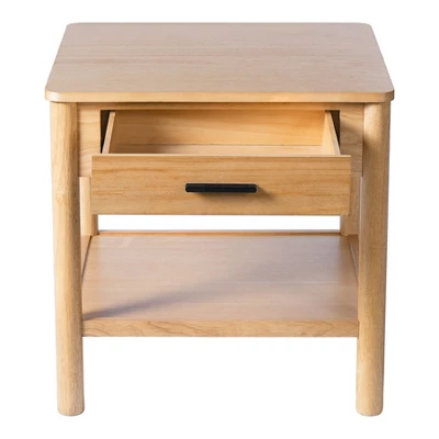 Modern Nightstand With Drawer, Wooden Sofa Side Table, Modern Small Bedside Table With Open Shelf, End Table For Living Room Bedroom 4 Modern Nightstand With Drawer, Wooden Sofa Side Table, Modern Small Bedside Table With Open Shelf, End Table For Living Room Bedroom - Image 4