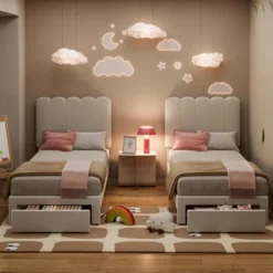 Twin Bed Frame With Storage Drawer And Headboard, Velvet Upholstered Twin Platform Bed Frame For Girls, Strong Wooden Slats Support, Noise-Free 11 Twin Bed Frame With Storage Drawer And Headboard, Velvet Upholstered Twin Platform Bed Frame For Girls, Strong Wooden Slats Support, Noise-Free -Garvee Sales GUEST 70db6f8c 42f1 45d4 a7a4 d6a11e94e598