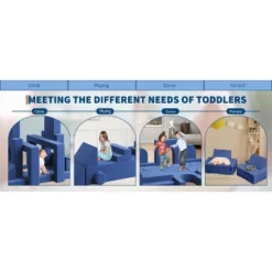 Kids Couch For Building Fort Toy,22pcs DIY Toddler Sofa,Velvet Toddler Futon Sofa Bed For Playroom, Bedroom,Grey -Garvee Sales GUEST 70dcd5b8 2b77 4738 9d77 82fb49e37491