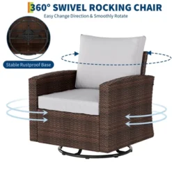 2-Piece Patio Swivel Rocker Set W/ Rattan Table & Cushions - Outdoor Wicker Chairs For Deck, Porch 15 2-Piece Patio Swivel Rocker Set W/ Rattan Table & Cushions - Outdoor Wicker Chairs For Deck, Porch -Garvee Sales GUEST 713e0c57 da5d 4bc9 9d9c 96e9daef1978
