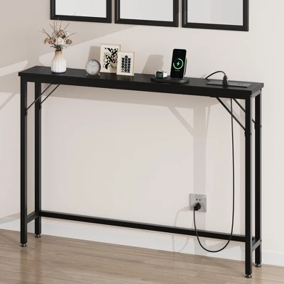 Garvee 5.9" Narrow Sofa Table With Outlets, Skinny Console Table With Storage, Slim Behind Couch Table For Living Room, Hallway, Foyer 5 Garvee 5.9" Narrow Sofa Table With Outlets, Skinny Console Table With Storage, Slim Behind Couch Table For Living Room, Hallway, Foyer - Image 5