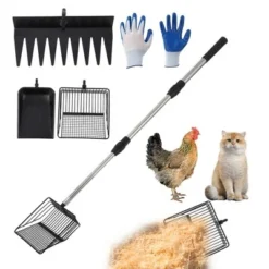 Garvee 3-in-1 Chicken Coop Cleaning Tool With Rake, Shovel & Scoop – Adjustable Stainless Steel Handle For Poultry Waste, Sand & Bedding -Garvee Sales GUEST 72540a22 4f9c 4477 b145 1185e311b741