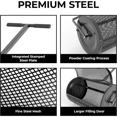 24-Inch Lawn Spreader For Compost And Mulch – Durable Roller Spreader For Effortless Garden Maintenance And Soil Enhancement 2 24-Inch Lawn Spreader For Compost And Mulch – Durable Roller Spreader For Effortless Garden Maintenance And Soil Enhancement - Image 2