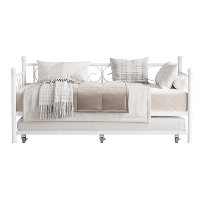 Twin Daybed With Trundle Bed, Heavy Duty Metal Twin Bed Frame With Pull Out Trundle 9 Twin Daybed With Trundle Bed, Heavy Duty Metal Twin Bed Frame With Pull Out Trundle - Image 9