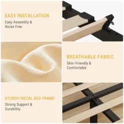 Full Size Bed Frame With Adjustable Headboard, Velvet Upholstered Tufted Twin Platform Bedframe With Strong Wooden Slats, No Box Spring Needed,White -Garvee Sales GUEST 72bb4548 d916 4a12 91ed 2e43a1c786ed