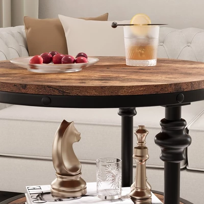 Whizmax End Table 3-Tier Round Side Table Living Room Accent Table With Storage Shelf, Wood Bed Side Table/Night Stand For Bedroom, Small Spaces 8 Whizmax End Table 3-Tier Round Side Table Living Room Accent Table With Storage Shelf, Wood Bed Side Table/Night Stand For Bedroom, Small Spaces - Image 8