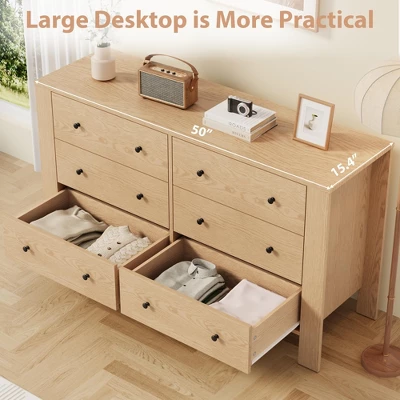 Dressers For Bedroom, Large 6 Drawer Dressers With Deep Drawers & Metal Knobs, Modern Wooden Double Chests Of Drawers For Kids Bedroom, Entryway 5 Dressers For Bedroom, Large 6 Drawer Dressers With Deep Drawers & Metal Knobs, Modern Wooden Double Chests Of Drawers For Kids Bedroom, Entryway - Image 5