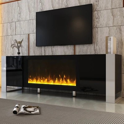68" Fireplace TV Stand For TVs UP To 78", Electric Fireplace Media Entertainment Center, Modern TV Console Table With Storage For Living Room 1 68" Fireplace TV Stand For TVs UP To 78", Electric Fireplace Media Entertainment Center, Modern TV Console Table With Storage For Living Room