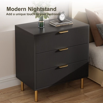 Garvee White 3 Drawer Dresser For Bedroom, Large Nightstand Chest Of Drawers, Modern Wood Storage Dresser Organizer For Hallway, Entryway 2 Garvee White 3 Drawer Dresser For Bedroom, Large Nightstand Chest Of Drawers, Modern Wood Storage Dresser Organizer For Hallway, Entryway - Image 2