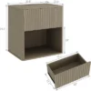 Fluted Nightstands Set 2, Side Tables, Modern Mid Century End Table With Drawer, Farmhouse Bed Side Tables For Bedroom Living Room Sofa Couch, Grey