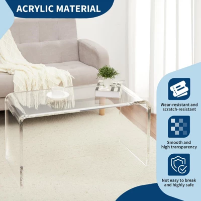 2025 New Update Acrylic Coffee Table, U-Shaped Clear Acrylic End Table 3 2025 New Update Acrylic Coffee Table, U-Shaped Clear Acrylic End Table - Image 3