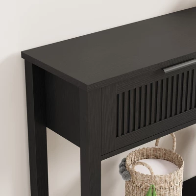 Farmhouse Entryway Table,43 Inch Wood Console Table With 2 Drawers,2 Tier Sofa Table With Storage For Living Room, Foyer Tables For Entryway 4 Farmhouse Entryway Table,43 Inch Wood Console Table With 2 Drawers,2 Tier Sofa Table With Storage For Living Room, Foyer Tables For Entryway - Image 4