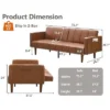 75" Futon Sofa Bed, Mid-Century Modern Futon Couch, Convertible Sleeper Sofa With Adjustable Backrest, Loveseat