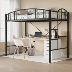 Garvee Loft Bed Twin Size, Heavy Duty Metal Loft Bed Frame With Arched Guardrail And Safety Ladder, Space-Saving, No Box Spring Needed, Black -Garvee Sales GUEST 74f08065 6548 4273 ba64 be31b2746154