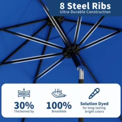 9' Outdoor Patio Umbrella, Outdoor Table Umbrella, Yard Umbrella, Market Umbrella With 8 Sturdy Ribs, Push Button Tilt And Crank 19 9' Outdoor Patio Umbrella, Outdoor Table Umbrella, Yard Umbrella, Market Umbrella With 8 Sturdy Ribs, Push Button Tilt And Crank -Garvee Sales GUEST 7527cea0 e2ff 4392 950e ed83cccc8795