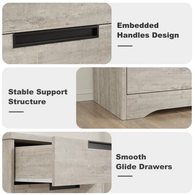 5 Drawer Dresser For Bedroom, Dresser Chest Of Drawers With Embedded Handles Design, Wooden Dresser Organizer For Living Room, Nursery, Hallway 4 5 Drawer Dresser For Bedroom, Dresser Chest Of Drawers With Embedded Handles Design, Wooden Dresser Organizer For Living Room, Nursery, Hallway - Image 4