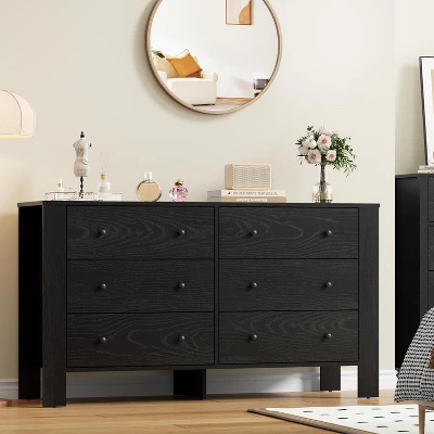 Garvee 6 Drawer Dresser For Bedroom, Closet Chest With Sturdy Handles, Wooden Dresser Storage Organizer For Living Room, Nursery, Entryway 6 Garvee 6 Drawer Dresser For Bedroom, Closet Chest With Sturdy Handles, Wooden Dresser Storage Organizer For Living Room, Nursery, Entryway - Image 6